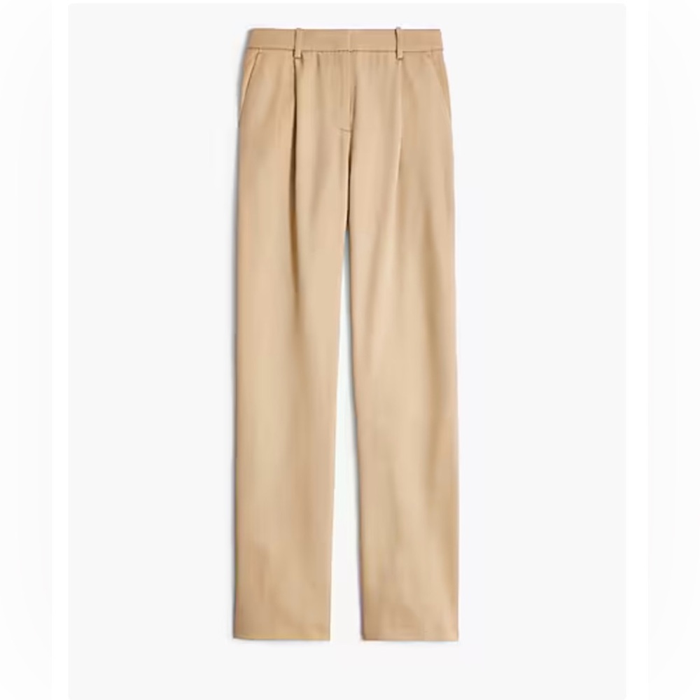 J. Crew Women’s Wide Leg Pleated Twill Trouser Pant color British Khaki size 6